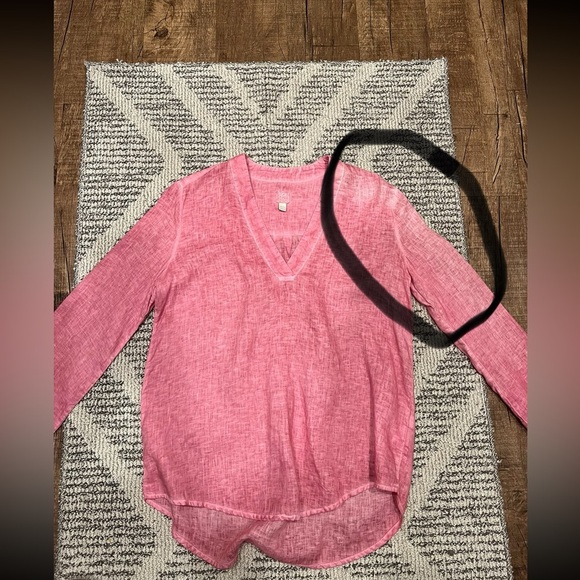 120% lino linen pink  tunic blouse - Picture 11 of 16